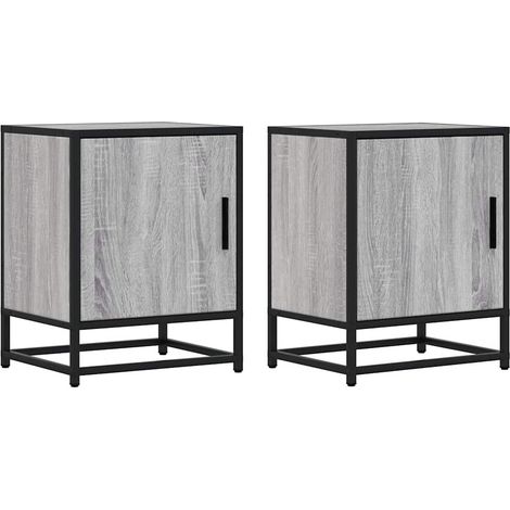 Maison Exclusive - Nachttische 2 Stk. Grau Sonoma 40x31x50 cm Hol