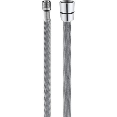 Tuyau de Robinet de Cuisine Extractible, M15 x G1/2 x 150cm, Tuyau Rechange en Nylon pour Pommeau de Douche, Flexible de Remplacement pour Robinet Extractible, Accessoire non Universel, Gris (1/4)