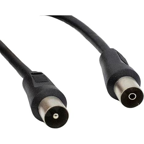 TV Antenna Cable Male Female Coaxial Straight for Decoder HDTV DVB-T2/C/S Radio 75 Ohm Black 1.5m (1/4)