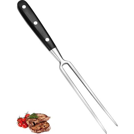 Fourchette à viande longue en acier forgé professionnel pour barbecue, rôtissage, grillade, dinde, saucisses, cuisine, fête, ustensile de cuisson robuste (1/5)