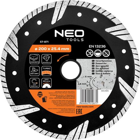 Disque diamant neo 57-871 200 mm turbo coupe humide sèche (1/2)
