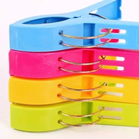 12 grandes pinces à linge - Pinces à serviette - Pinces à serviette de plage multicolores (1/5)