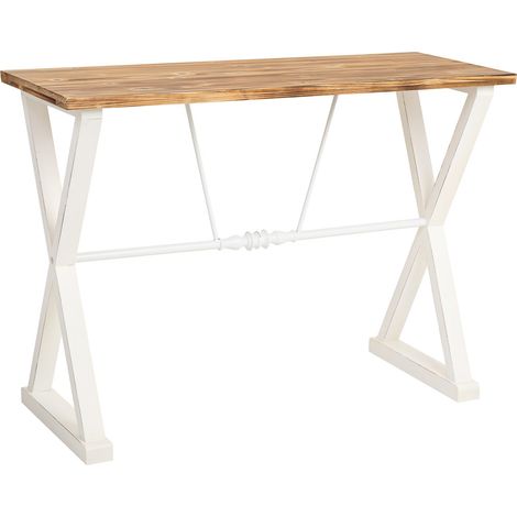 Recibidor de madera y metal lacado 106x40x76,5h cm - Blanco (1/5)