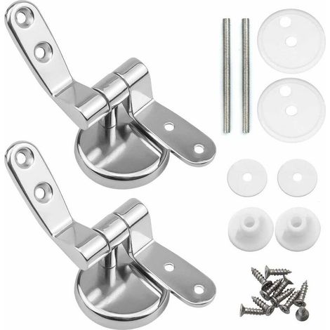 Charnière pour meuble Charniere Abattant, Lot de 2 charnières de rechange pour lunette WC avec fixations en alliage de zinc (1/5)