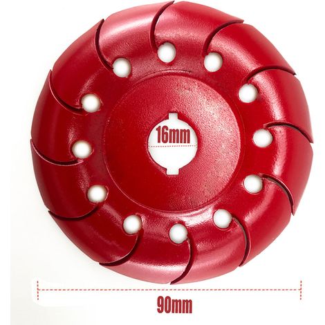 Rouge 90 mm Disque de coupe spécial pour meuleuse d'angle, fraise à profiler, fraise à sculpter le bois, fraise à tailler, disque à douze dents, fraise à ébavurer, fraise à profiler (1/5)
