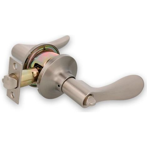 Béquille Tubulaire - Zamak Chromé Mat - Pêne 60/70 mm - Pour Porte 35 à 45 mm - Gauche (1/5)