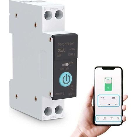 Rosvola Commutateur WIFI Intelligent Disjoncteurs Domestiques Téléphone Portable Télécommande 3 Modes de Synchronisation pour Appareils électroménagers(25A) (1/4)