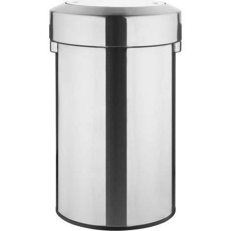 Poubelle en acier brossé avec couvercle basculant 70L - BOLERO (1/5)