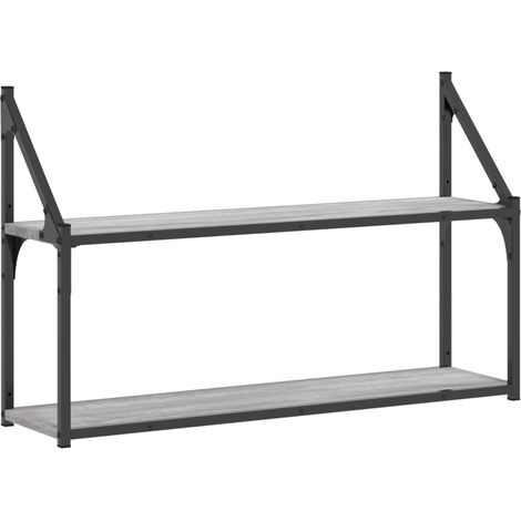 Maison Exclusive - Wandregal 2 Fächer Grau Sonoma 80x21x51 cm Hol