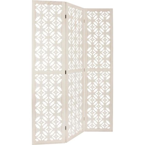 Paravent en Bois "Nomade" 120x170cm Blanc (1/2)