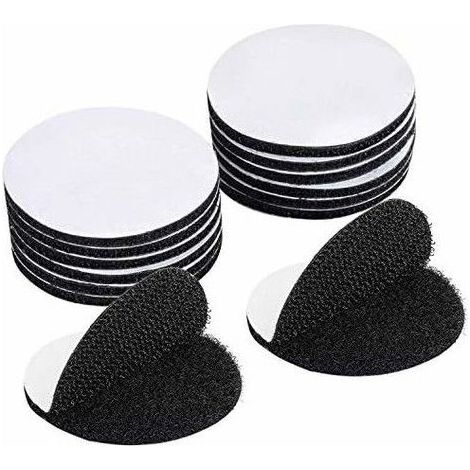 Pastilles adhésives double face - Lot de 15 pièces - Ronds 6x6 cm - Noir - Ultra-résistant - Imperméable - Antidérapant (1/5)