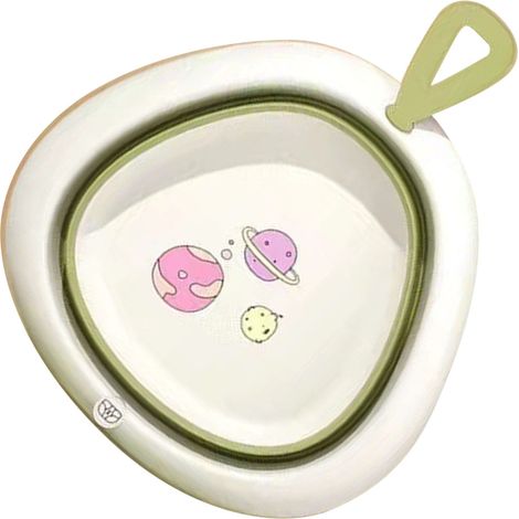 Bassine pliable légère et portable pour enfants et bébés, idéale pour les voyages, le camping et le lavage en extérieur (vert). (1/4)