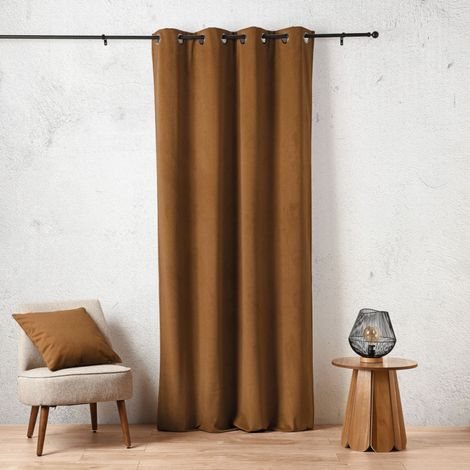 Rideau thermique aspect velours « Baltic » 135 x 260 cm – 410 g - 135x260cm - Marron (1/2)