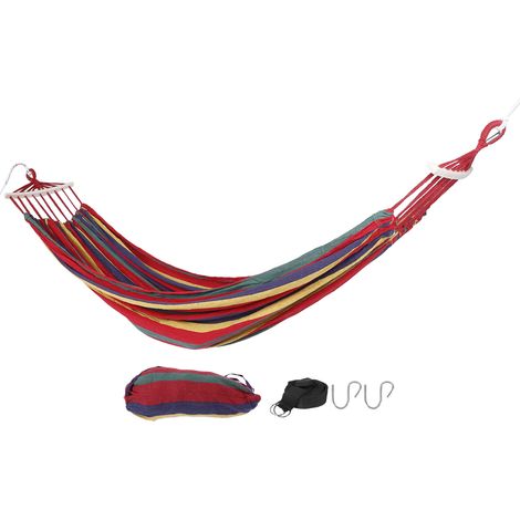 Hamac Double Toile Jardin Lit Suspendu Balançoire Camping Extérieur Pratique (1/5)