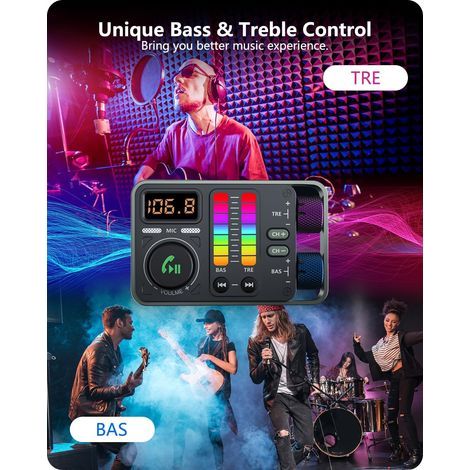 Bluetooth 5.3 FM-Transmitter für das Auto, PD20W QC18W Schnelllade-Autoladegerät, Bluetooth-Autoradio-Adapter mit zwei Mikrofonen, unterstützt Freisprechanrufe, Siri und Google Assistant, 3,5-mm-USB/A
