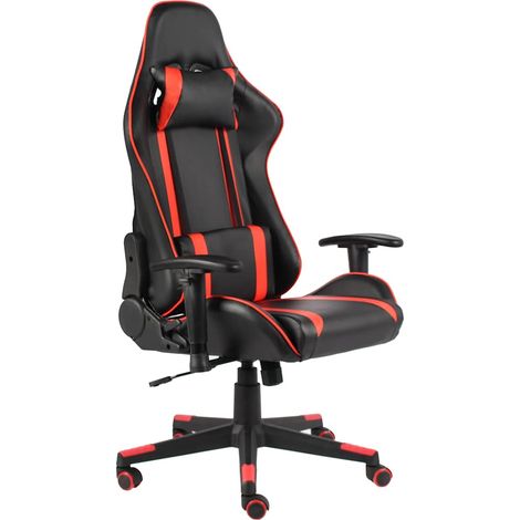 vidaXL Silla gaming giratoria PVC rojo (1/5)