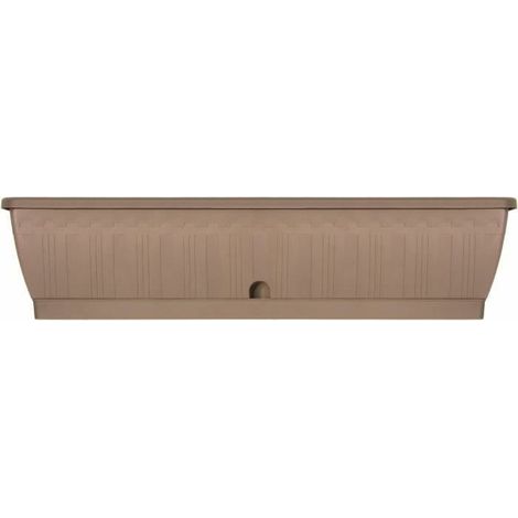 Jardinière - GARDEN ID Terraflor - Taupe 80 cm - Solidità - Riserva d'acqua - Riciclato e 100% riciclabile - Volume per piante.