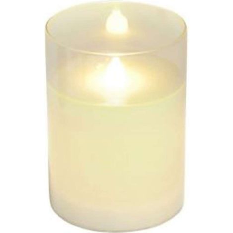 Bougie Ronde LED "Verrine" 10cm Blanc (1/2)