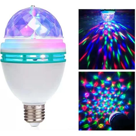 LED-Rotationslampe, farbenfrohe E27-Glühbirne, 3 W, energiesparend, KTV-Lampe für Haushalt und Bühne (1/5)