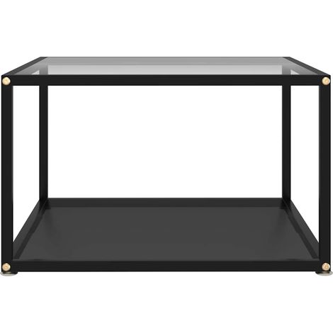 Maison Exclusive - Couchtisch Transparent und Schwarz 60x60x35 cm (1/5)