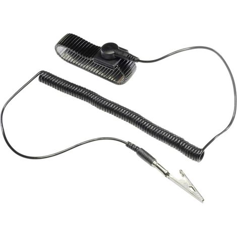 Fascetta da polso ESD nera incl. cavo di messa a terra Conrad Components WristME-SET-4-183-K pulsante da 4 mm, morsetto (1/2)