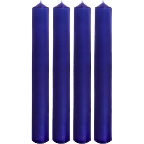 Lot de 4 bougies de table, bleues, dimensions : H x Ø env. 17 x 2 cm (1/5)