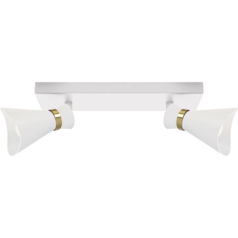 Plafonnier applique rectangulaire blanc/or orientable 2xE14 Loreta (1/2)