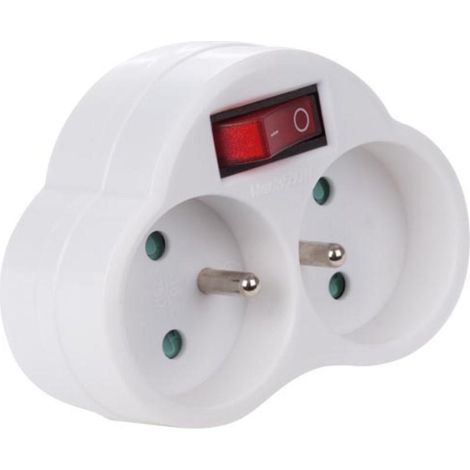 Adattatore con interruttore On/Off - 2 prese (1/2)