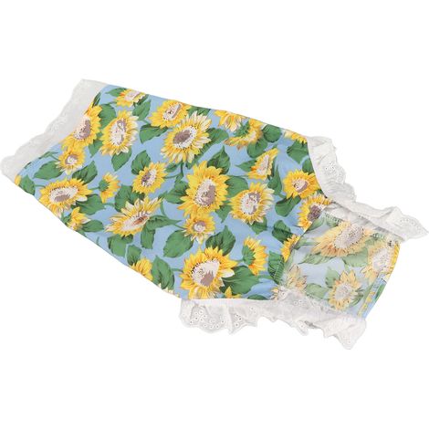 Jupe d'été pour animaux de compagnie avec tournesol, protection solaire, respirante, douce et mignonne, pour chiens et chats, bleue, taille S (1/5)