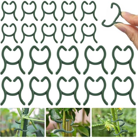 Lot de 100 pinces vertes pour plantes grimpantes, 2 x 2,5 cm et 3 x 3,5 cm, pour le maintien des plantes, des légumes et des fruits. (1/5)