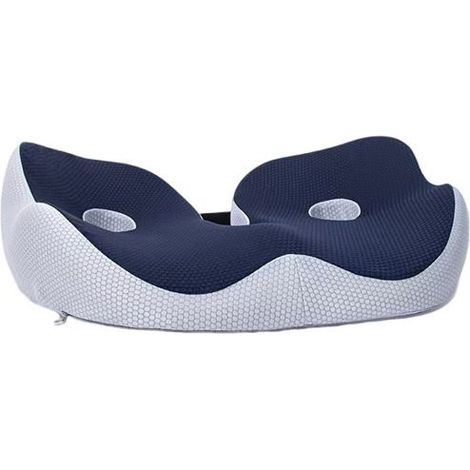 Ergonomisches Memory-Schaum-Sitzkissen für Bürostühle, schwarz.