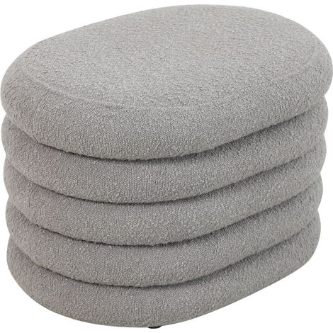 SVITA BLOSSOM Hocker mit Stauraum Sitzhocker Ottomane Boucle-Polster Hellgrau (1/5)