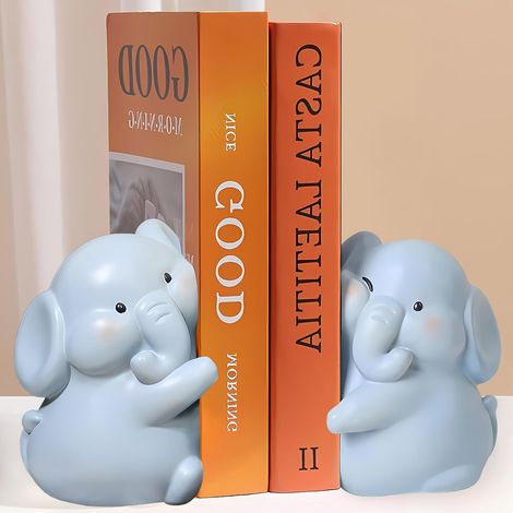 Serre-Livres Éléphant En Résine Antidérapant Créatif Pour Café Maison Bureau Et Chambre D'Enfant Décoration (1/4)