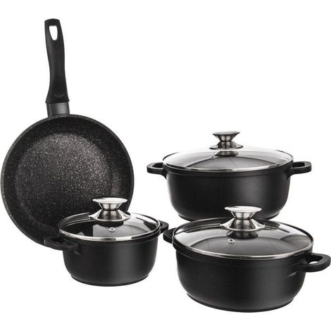 Orion Grande set de cacerolas negro y plata antiadherente (1/3)