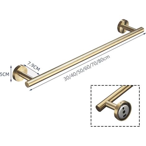 Mensole da parete in acciaio inossidabile SUS 304 dorato opaco per asciugamani da bagno – 40 cm, resistenti all’umidità e alla corrosione, design elegante e minimalista