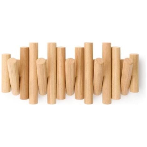 Garderobe aus massivem Holz, 37,5 x 16 cm, 5 Haken, Haken für Schlafzimmertasche, Wandhaken für Eingangsmantel (1/5)