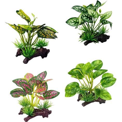 Plante aquatique artificielle en soie et plastique, 4 lots, (1/2)