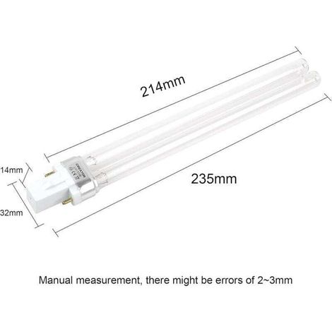 Lampe UVC de rechange Tube de remplacement Tube UV pour appareil UVC G23 11 Watt, 2 pièces-Crezuo (1/3)