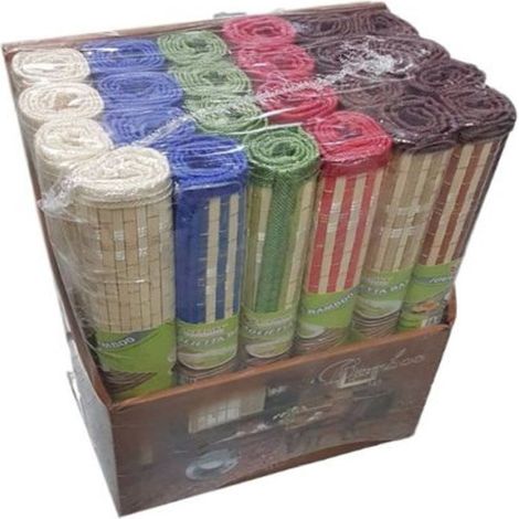 Set 24 Tovailable Pezzes Tovagliette Colation In Legno Bambu Amerique