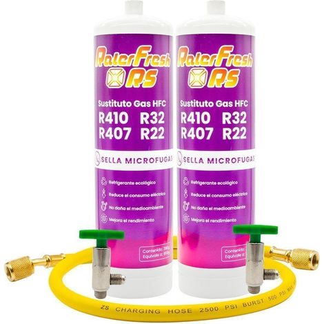Pack 2 botellas gas refrigerante RALERFRESH RS mas manguera (1/5)