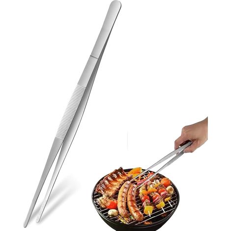 1PCS Pincette de Cuisine en Acier Inoxydable,Pince Cuisine Inox Professionnel,30 cm Pince de Chef,Pince de Cuisine Acier Inoxydable,Outil de Cuisine Pour Griller et Cuire,Longue Pince à Épiler Droite (1/5)