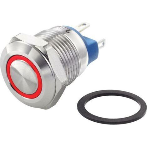 TC-7494652 TC-GQ12-AF-10E/J/R/12V/S Interrupteur antivandalisme 48 V/DC 2 A 1 x Off/(On) à rappel rouge (1/4)