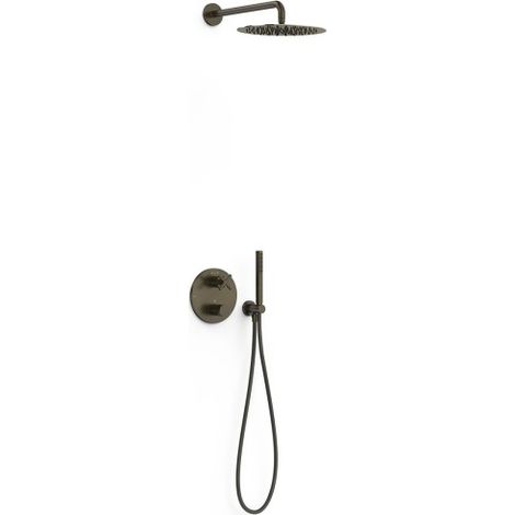 Kit de douche 2 voies pour boîtier encastré Therm‑box Noir Bronze - TRES 28335002KMB