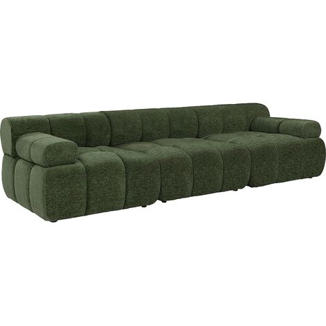 Canapé modulable 4 places en tissu chiné vert FACIVIL (1/5)