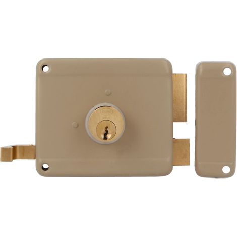 Serrure en applique et verrous 78 100 x 85 mm Acier Beige - Droite (1/4)