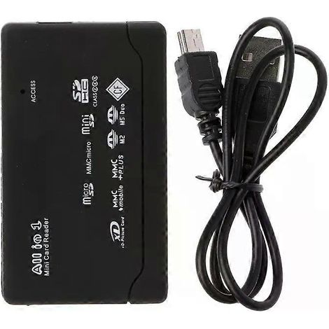 Tragbarer USB-Kartenleser/-schreiber, All-in-One-Gerät zum gleichzeitigen Lesen von Flash-Speicherkarten, Universaladapter, Multi-Hub für CF- und XD-Karten (1/4)
