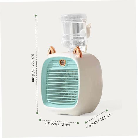 Ventilateur portable,pulvérisation Réfrigération,type-c,3ème vitesse, grande capacité 1200 mAh,matériau ABS,Travailler à domicile (1/4)