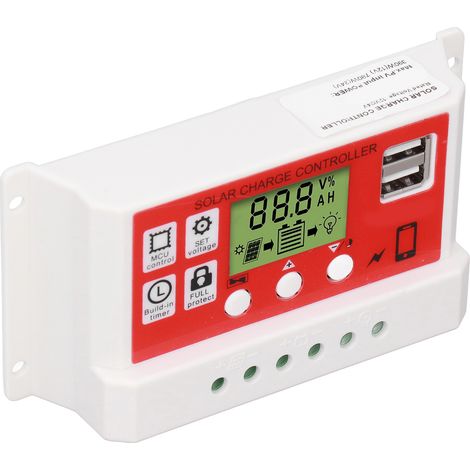 Solar-Laderegler PWM Lithium-Batterie Photovoltaik-Laderegler LCD-Anzeige 12V/24V 30A (1/5)