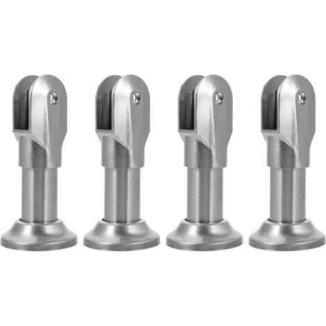 Lot de 4 pieds en inox pour cabine de toilettes - En acier inoxydable - Pour cloison de toilettes - Idéal pour les petits (1/5)