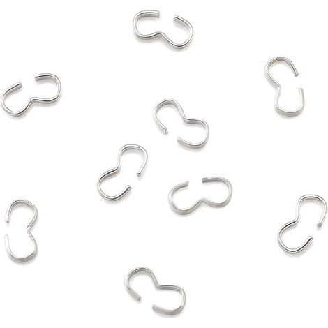 Lot de 100 connecteurs à maillons rapides argentés en forme de nœud pour fabrication de bijoux - 8 x 4 mm (1/5)